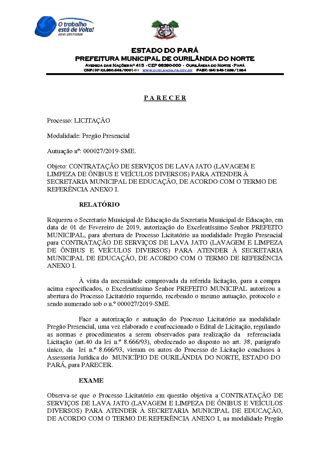 PARECER JURIDICO (23) - Prefeitura Municipal de Ourilândia do Norte