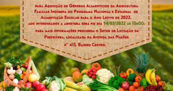 Aberto Edital Chamada Pública Agricultura Familiar Indígena Nº 003/2022
