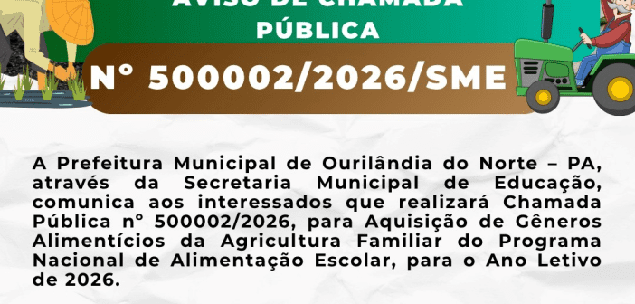 Aviso de Chamada Pública Nº 500002/2025/SME